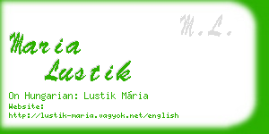 maria lustik business card